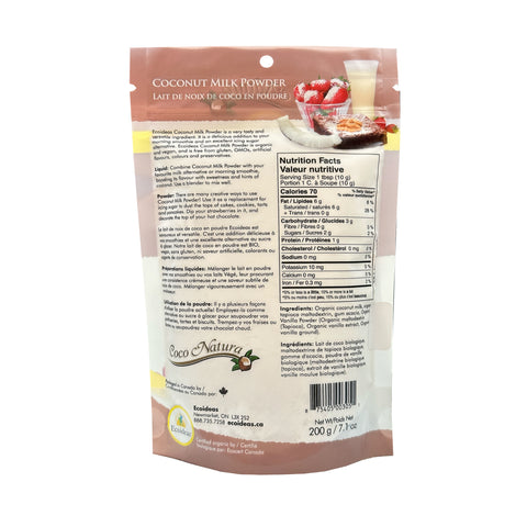 Ecoideas Coco Natura - Organic Coconut Milk Powder - Vanilla - WellLocal