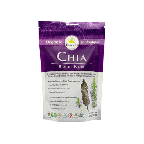 Ecoideas Organic Black Chia Seeds - (454g)