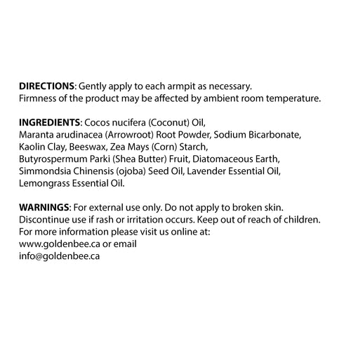Golden Bee Natural Deodorant Stick - Lavender - WellLocal
