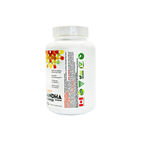 PlantVital ORGANIC ASHWAGANDHA W BLACK PEPPER
