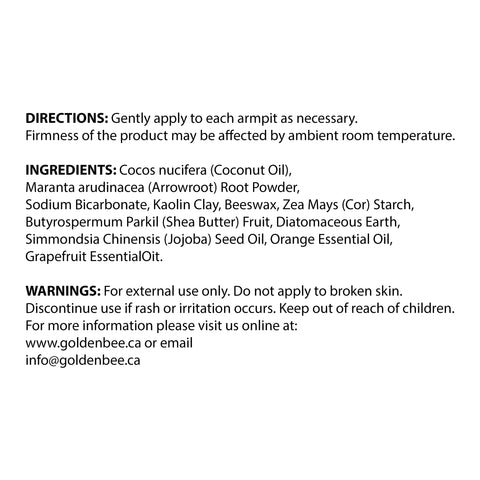 Golden Bee Natural Deodorant Stick - Orange - WellLocal