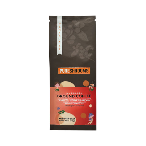 Pureshrooms Perfect 10 Mushroom Ground Coffee - WellLocal