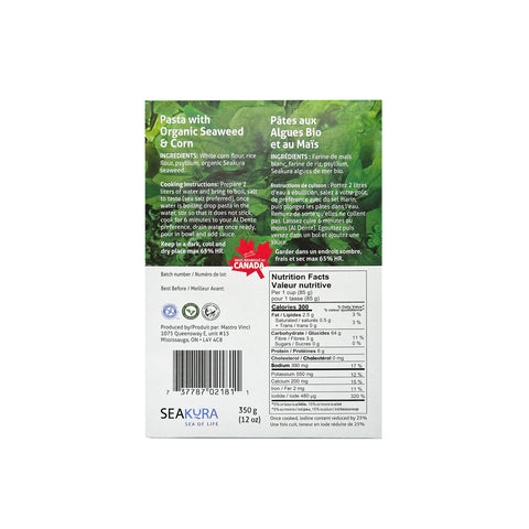 Seakura Organic Seaweed and Corn Pasta - WellLocal