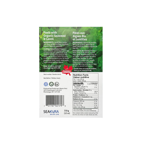 Seakura Organic Seaweed and Lentil Pasta - WellLocal