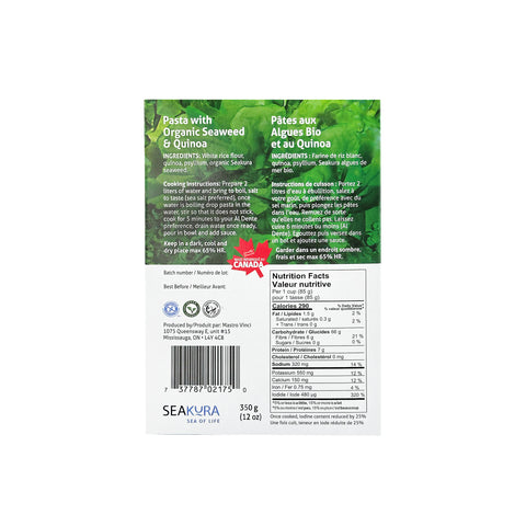 Seakura Organic Seaweed and Quinoa Pasta - WellLocal