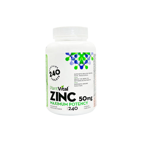 PlantVital ZINC SUPPLEMENT HIGH POTENCY 50MG