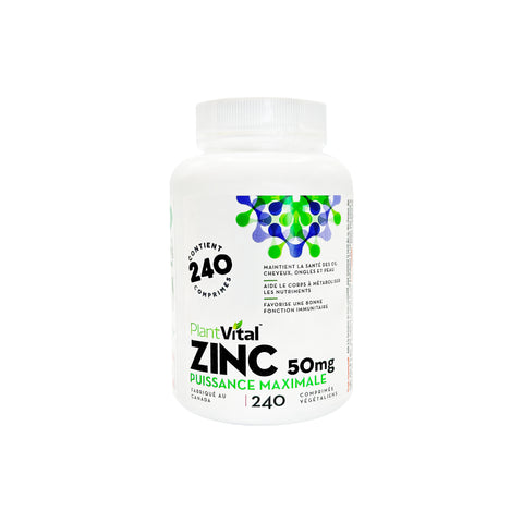 PlantVital ZINC SUPPLEMENT HIGH POTENCY 50MG