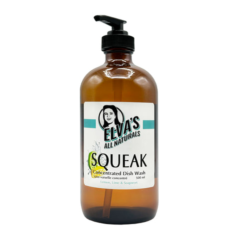 Elva's All Nautural SQUEAK Concentrated Dish Wash | Soapwort & Lemon Lime - WellLocal
