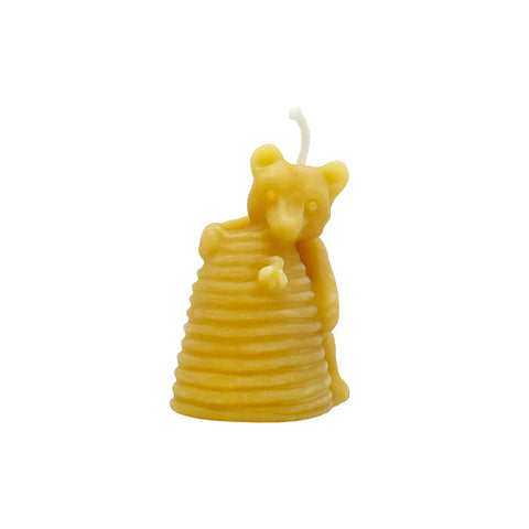 Golden Bee Beewax Bear and Hive Candle - WellLocal